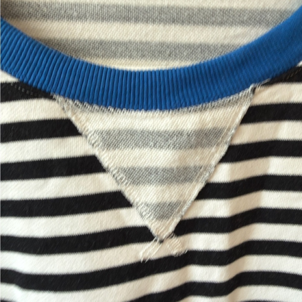 Women’s Oversized Striped Knit Sweatshirt Slouchy Boxy Nautical Preppy L - Picture 5 of 5